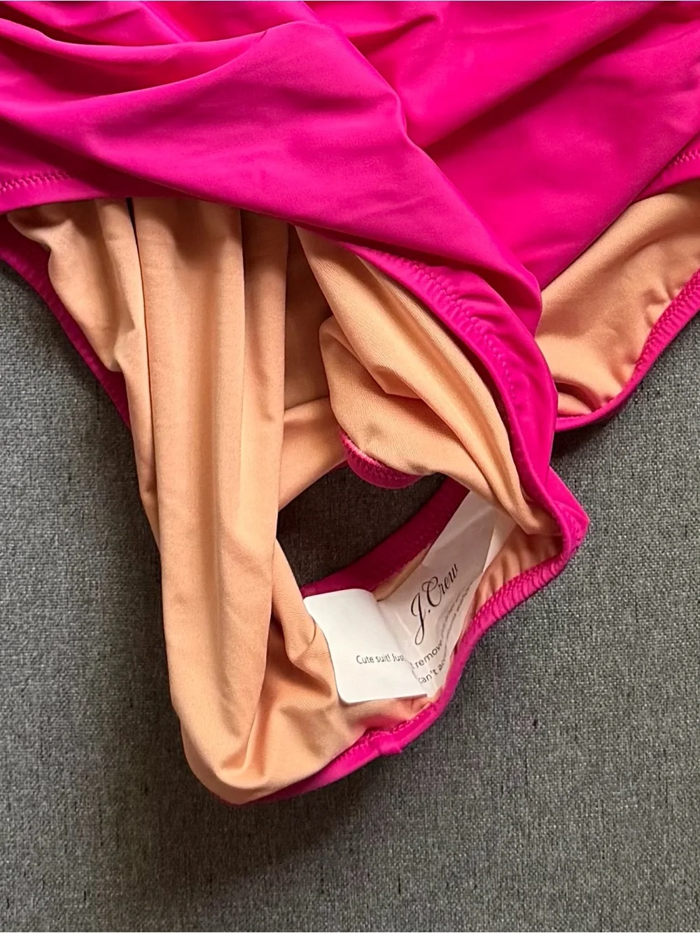 J. Crew Fuchsia Ruffle V-Neck One-Piece Swimsuit